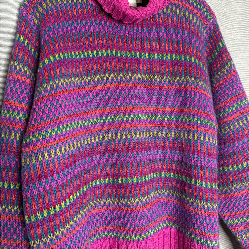 Talbots Pink and Green Knit Women's Sweater